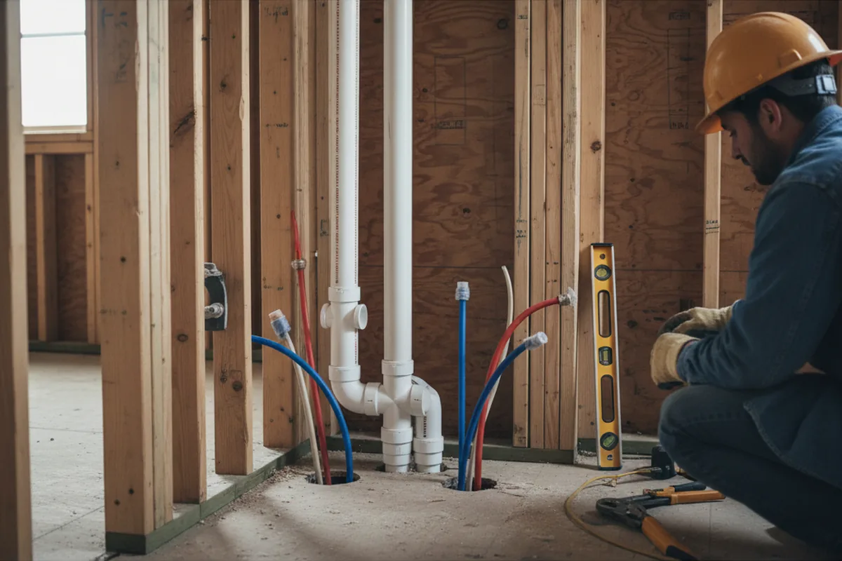 Drain and supply rough-in during Toilet Repair and Installation in Liberty